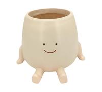 Round Flower Pot - Resin, Sitting Flower Pot, Sitting Planter, Funny and Whimsical | Decorative Indoor Decorative Planter for Garden and Plant Lie