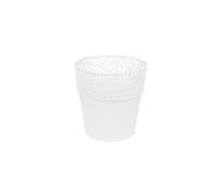 Round Flower Pot with lace - 12 cm - Tree - White -