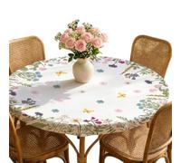 Round Flower Tablecloth | 120cm Dustproof Table Cloth,Floral Dining Table Cover,for Homeowners Parents Renters Restaurant Coffee Shop Family Dinner Kitchen Home Apartment Dining Room