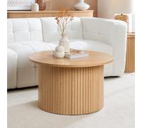 Round Fluted Coffee Table Brown Axel Birlea
