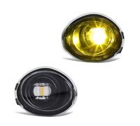 Round Fog Lamp 2PCS Foglight Cover For BMW E46 For M3 2001-2006 For LED Fog Lamp Headlight Front Bumper Dual Holes(Style A Yellow)