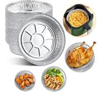 Round Foil Trays Round Foil Trays Aluminium Round Foil Dishes Disposable Foil Baking Trays for Pastries Cake Air Fryers Baking Cooking Storage Roasting BBQ (6 Inch)