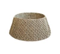 Round Foldable Diamond Wicker Tree Skirt - L60 x W60 x H26 cm - Brown