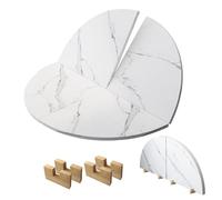 Round Foldable Table Top Only, Wood Desktop with Storage Rack, Space Saving Temporary Replace for Events