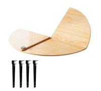 Round Foldable Table Top with 4 Legs120160cm Diameter Wooden Extender for Catering Banquet PartyDurable Fixed Buckle Design (Natural Finish 130cm/51in)