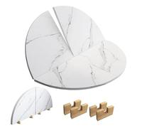 Round Foldable Wood Table Top 100cm-170cm Diameter Portable Tabletops Only for Temporary Use Space-Saving Design with Sto Rack - Ideal for Home & Events (130cm)