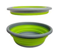 Round Folding Bowl 5 Litres Diameter 32 cm 9 Litres Diameter 37.5 cm Multi-Purpose Laundry Bowl Space Saving Collapsible Basket Basket Plastic Silicone Basin Basket Camping Home Picnic Camper