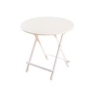 Round Folding Garden Table - White Wooden Table for Indoor & Outdoor Use - Available in Large Medium & Small Sizes (80 x 74 cm) - Ideal for Patio Balcony & Dining