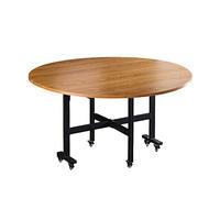 Round Folding Kitchen Table with Wheels - Heavy Duty Space-Saving Dining Desk for Home Restaurant Warehouse and Garden - 1.6m Portable and Versatile