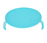 Round Folding Microwave Tray Rack, 23.5 x 23.5 x 8.3 cm, ABS Plastic Steaming & Stacking Oven Rack, Dual-Layer Heating, Space-Saving Kitchen Organization for Home Use(A)