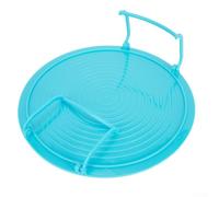 Round Folding Microwave Tray Rack for Stacking Steaming Grilling - Dual-Layer Abs Plastic Oven Plate Stand 23.5 X 23.5 X 8.3 Cm Heat-Resistant for 120°c Blue/Rose/Green(A)