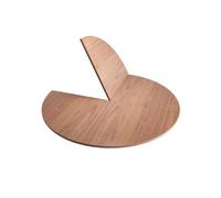 Round Folding Table 63" Walnut Top Space Saving Design Four Fold Construct Temporary Easy Setup Practical Stora Solut
