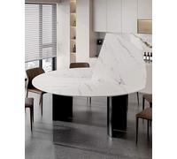 Round Folding Table - Space-Saving White Marble Top for Dining Camping & Card Games - Portable Circle Tabletop Extender Easy to Transport & Store