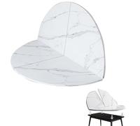 Round Folding Wooden Table with Marble Design - Portable Dining Table for Events, Outdoor Use & Small Spaces - Versatile, Space-Saving, Lightweight Furniture Solution