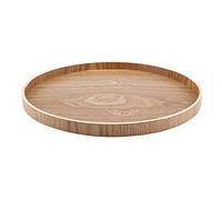 Round Food Tray Wooden Tray Multi-Purpose Serving Tray Transfer Tray Meal Tray for Restaurant Tray (33 cm)