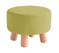 Round Footol with Solid Wood Legs Small Padded ol for Shoe Changing Step ol 28x20CM Green Ideal for Living Room & Entryway