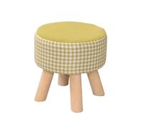 Round Footrestwith Solid Wood Legs Removable and Washable Cover Desk Foot Stool for Sofa (Green) and table Home Decor.