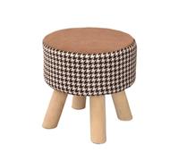 Round Footrestwith Solid Wood Legs Removable and Washable Cover Foot Stool for Sofa and Desk (Brown) and table Home Decor