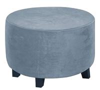 Round Footstool Cover Stretch Ottoman Covers Black/Grey Thicker Large Stretch Pouffe Cover Anti-Slip Foot Stool Slipcovers with Elastic Bottom, Machine Washable ( Color : #5 , Size : 51-58cm/20-23in )