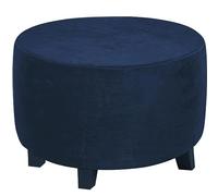Round Footstool Cover Stretch Ottoman Covers Black/Grey Thicker Large Stretch Pouffe Cover Anti-Slip Foot Stool Slipcovers with Elastic Bottom, Machine Washable ( Color : #2 , Size : 56-69cm/22-27in )