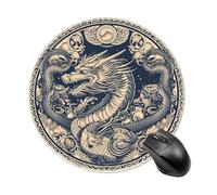 Round Frame Dragon Gaming Mouse Pad Non-Slip Rubber Base Waterproof Round Mouse Pads for Desk Personalized Gaming Mousepad for Laptop Computer Home Office Decor Desk Accessories 7.8x7.8 Inch