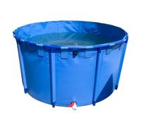 Round Frame Plastic Pool, 10ft Above Ground Koi Pond Tank for Backyard Garden, Durable Swimming Pool for Kids, Adults & Dogs, Large Blue Reservoir for Aquaculture