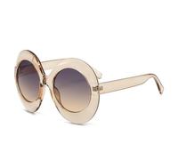 Round Frame Sunglasses For Men And Women Polarized Outdoor Commuting Sun Glasses(Orange)