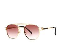 Round frame sunglasses for women with metal frames, retro style, UV protection(C3)