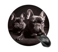 Round French Bulldog Mouse Pad Non-Slip Rubber Small Cute Mouse Pad Mini Travel Gaming Mousepad Washable Funny Computer Mat Waterproof for Laptop Office Home Men Women