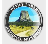 Round Fridge Magnets, Devils Tower National Monument Glass Refrigerator Magnets Decoration for Refrigerator Locker Whiteboard Decorative Magnetic Board Cabinets Classroom Office Cubicle School