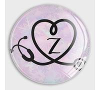 Round Fridge Magnets, Doctor Nurse Stethoscope Letter Initial Z Glass Refrigerator Magnets Decoration for Refrigerator Locker Whiteboard Magnetic Board Cabinets Classroom Office Cubicle School