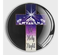 Round Fridge Magnets Easter Cross Nativity Bible Motto Oh Holy Night Glass Refrigerator Magnets Decor for Refrigerator Locker Whiteboard Magnetic Board Cabinets Classroom Office Cubicle School