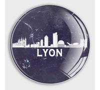 Round Fridge Magnets France Lyon City Skyline Silhouette Glass Refrigerator Magnets Decoration for Refrigerator Locker Whiteboard Magnetic Board Cabinets Classroom Office Cubicle School