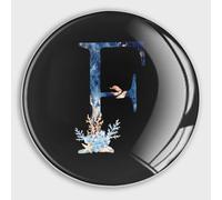 Round Fridge Magnets, Ocean Life Blue Initial Letter F Glass Refrigerator Magnets Decoration for Refrigerator Locker Whiteboard Decorative Magnetic Board Cabinets Classroom Office Cubicle School