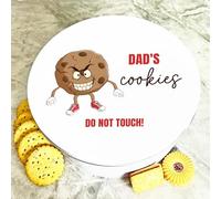 Round Funny Angry Cookie Dad's Personalised Biscuit Tin Personalised Gift | Custom Gift | Personalized Tin | Cake, Biscuit & Treat Tins | Gift For Her | Gift For Him