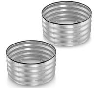 Round Galvanized Raised Garden Bed // 2×2×1 ft (2-Pack) Galvanized Raised Garden Beds Outdoor for Gardening, Vegetables, Flowers // Patented Tool-Free Design Round Planter (Silver)