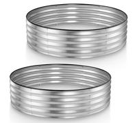 Round Galvanized Raised Garden Bed // 4×4×1 ft (2-Pack) Galvanized Raised Garden Beds Outdoor for Gardening, Vegetables, Flowers // Patented Tool-Free Design Round Planter (Silver)