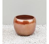 Round Garden Planter in Glazed Metallic Bronze Finish 41cm Primrose Metallics One Size