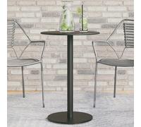 vidaXL Garden Table Outdoor Table Patio Side Coffee Table Round Black Steel