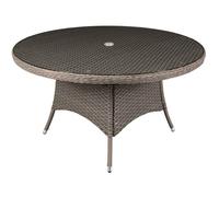 Chester Rattan Wicker Outdoor Dining Table with Tempered Glass Top - DG67