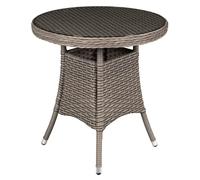 Chester Rattan Wicker Outdoor Bistro Table with Tempered Glass Top, Brown - DG65