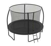 Round Garden Trampoline with Inner Safety Net Enclosure, 10ft/12ft, Black / 10ft