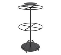 Round Garment Rack with Top Shelf, Clothes Retail Display Stand, Floor Standing Rotatable Clothing Rack with 4 Wheels