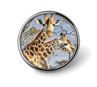 Round Giraffe Brooch Classic Mini Pin 1 Inch Aluminum Alloy Lapel Pin Personalized Button Badge for Backpack Hat Suit Jacket Clothing Decoration
