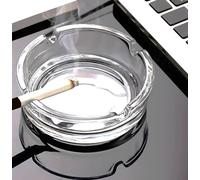 Round Glass Ashtray Cigarette Butt Smoking Ashtray For Home Pub Garden 10.5cm