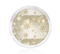 Round Glass Ashtrays For Inside Or Outside 8.5 Cm Gold Silk Christmas Print Ash Trays Indoors Ash Trays Outdoors For Home, Garden, Bar Or Pub