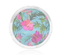 Round Glass Ashtrays For Inside Or Outside 8.5 Cm Hello Hawaii Print Ash Trays Indoors Ash Trays Outdoors For Home, Garden, Bar Or Pub