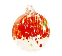 Round Glass Christmas Tree Ornament with Painted Finish, A