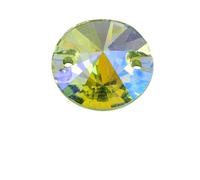Round Glass Crystal AB Sew On Rhinestone Many Colors Flatback Glass Stone Sewing Rhinestone Wedding Dress-Light Peridot AB-8mm-84pcs