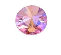 Round Glass Crystal AB Sew On Rhinestone Many Colors Flatback Glass Stone Sewing Rhinestone Wedding Dress-Light Pink AB-10mm-72pcs